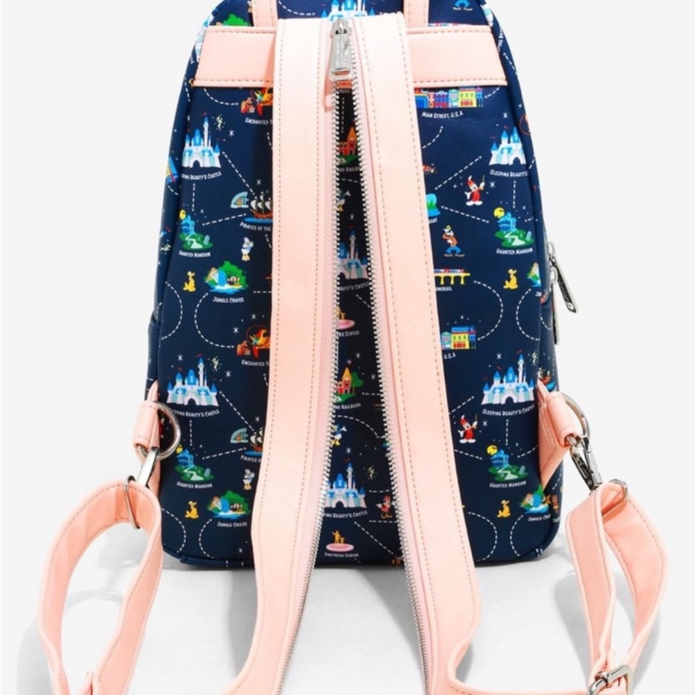 Disneyland 65th Anniversary Map 2-in-1 Convertible Mini Backpack Loungefly NWOT - Picture 5 of 10